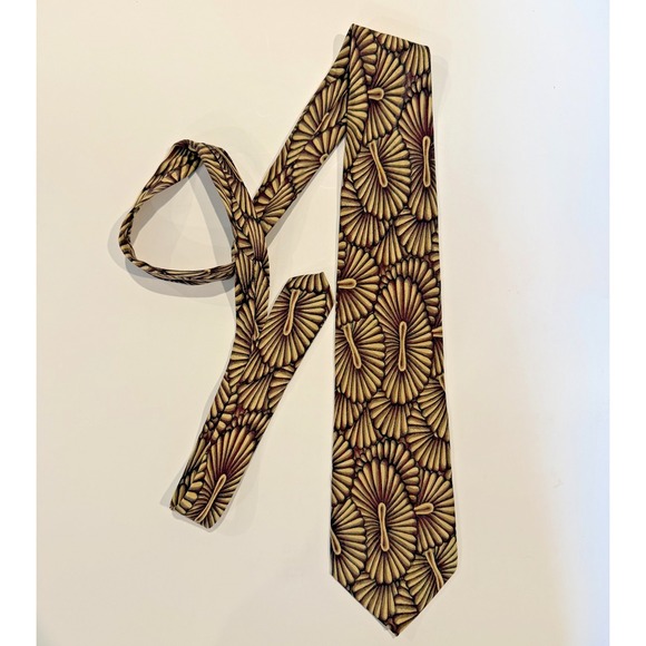 Other - Krizia Uomo Tie Made in Italy | Brown Beige Abstract Pattern | 3.75" x 57"
